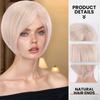 White Blonde Synthetic Wigs with Bangs Short Straight Bob Hair for Women Cosplay Daily Natural Heat Resistant Fibre