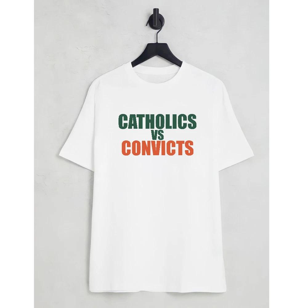 Printed catholics convicts tshirt made in usa size s5xl S