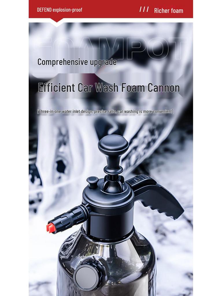 Großer Kapazität Schwarz Transparent Schaumsprüher mit Messbecher für Autowäsche