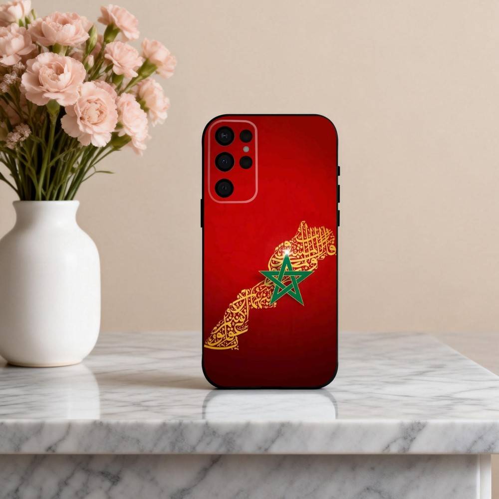 M-Maroc-C M-Morocco F-Flag Phone Case For Samsung S25,24,23,22,30,21,10,9,Ultra,Plus,Lite,FE,4,5 G Soft Black Case