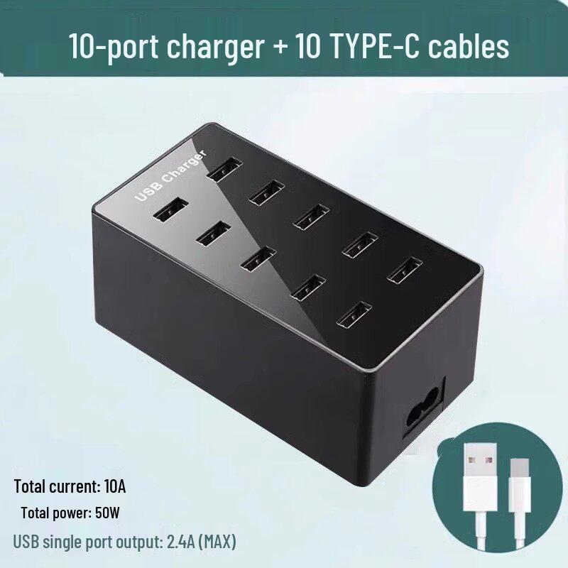 Multi-Port USB Charger Station: Fast Desktop Charger with 10, 20, or 50 Ports for Phones