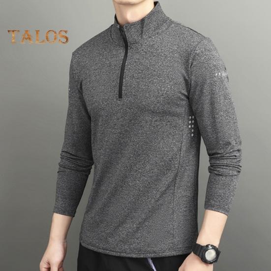 Cămăși sport pentru bărbați, cu guler ridicat, hanorac cu jumătate de fermoar, culoare solidă, cu mânecă lungă, pulover, pentru toamna iarnă, îmbrăcăminte ocazională