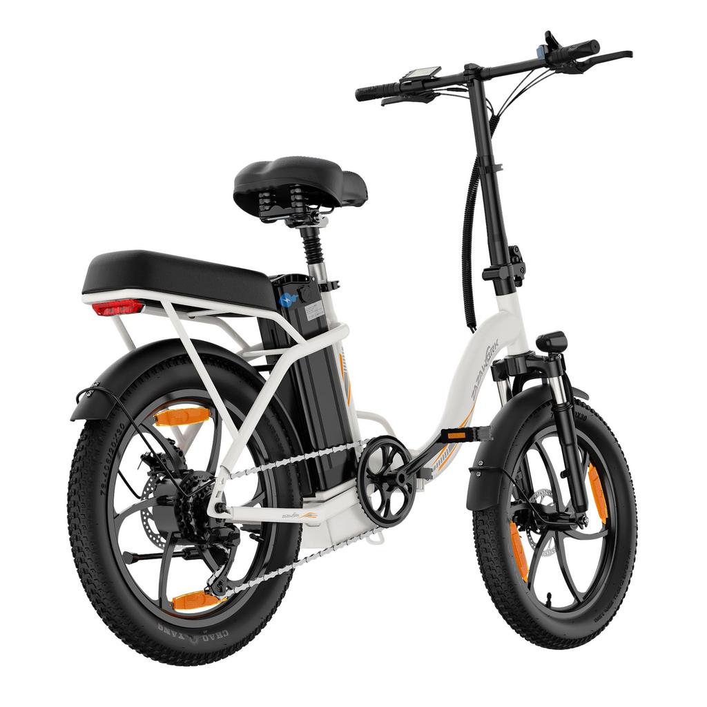 ZAZAWORK 20-inch Folding Electric Bike 250W 47Nm Motor 48V 16Ah Battery 25km/h Speed 100km Range 7 Speeds Spring Suspension Disc Brakes