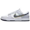 Dunk "3D Swoosh" Leather Slip-resistant Durable Lightweight Low-top Skate Shoes for Men In Grey and White DV6482-100