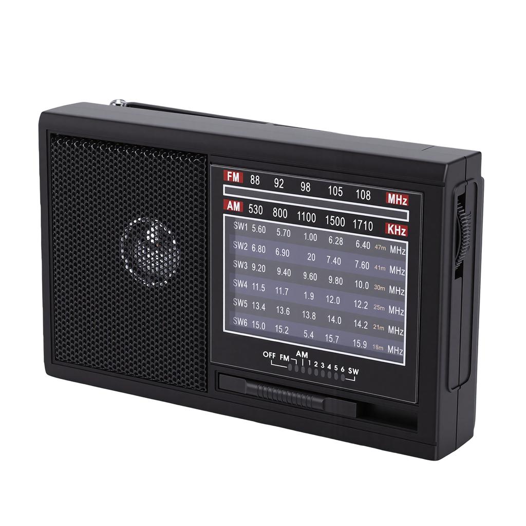 Small Emergency Radio FM AM SW Multi Functional Radio Portable Music Player for Home Camping Fishing