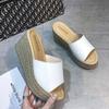 Fashion 2024 Summer Open Toe  Women Slippers Fashion Elegant Narrow Band Slides Shoes Ladies Casual Wedges Heel Women Sandalias