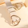 Womens Slim Leather Belt With Heart Pendant Decorative Waistband Casual Office Wear
