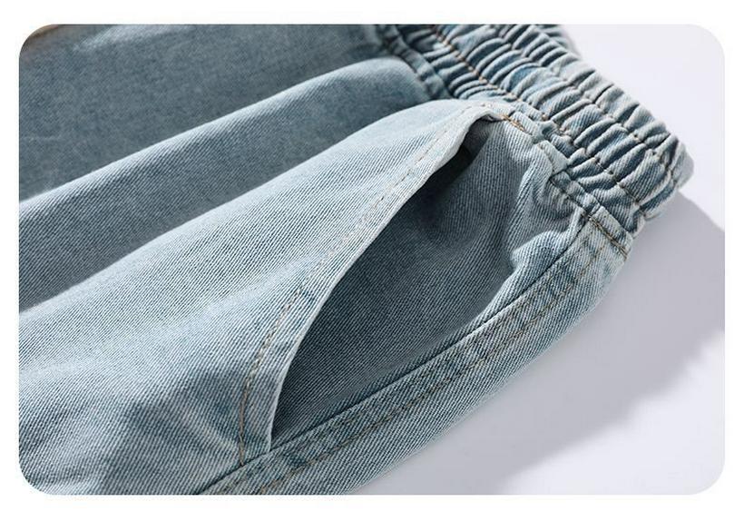 Men's Casual American-Style Denim Cargo Shorts - Summer Lightweight, Loose, Straight-Leg Design