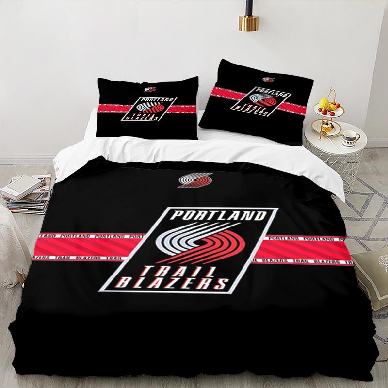 Portland Blazers Artwork Bedding Set 3pcs, High Quality Bedding Set Including 1pc Duvet Cover And 2pcs Pillowcases for Bedroom, Dormitory Gift