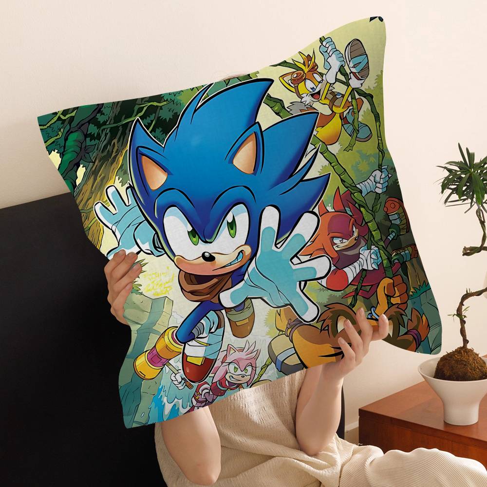 Classic Anime S-Sonic Cushion Cover Polyester Sofa Cushions Decorative Throw Pillows Home Decoration Pillowcover