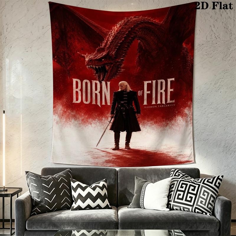 Tapiz de Pared de Daemon Targaryen Colgante de Pared Estético Manta de Tela Impresa Tapices Decorativos para Dormitorio Sala de Estar Decoración del Hogar