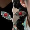 Oval Hollowed Flower Ethnic Style Luxury Temperament Side Duckbill Hair Clips Exquisite Accessories