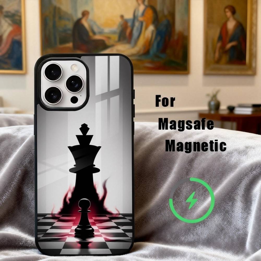 Cool C-Chess A-Art Phone Case For iPhone17,16,15,14,13,12,11 Plus,Pro Max Magnetic For Magsafe Wireless Charging