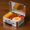 Tinplate Metal Lunch Box Retro Style with Handle and Tight Seal Flip Lid Spacious Leakproof Food Storage Container for Meals