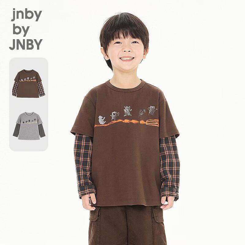 JNBY Kids Unisex Loose Fit Graphic Long Sleeve T-Shirt