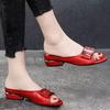 Fish-mouth Low-heeled Slip-on Shoes for Women - Anti-slip Soft Leather - Versatile and Stylish