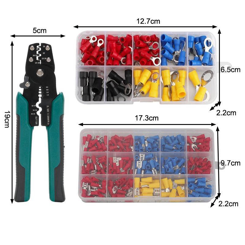 Insulated Terminal Block Set with Crimping Pliers 102/280Pcs Durable Electrical Connectors Kit for Home Car Repair