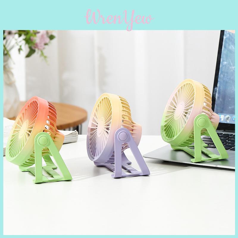 New Mini Usb Fan Color Changing Portable Desktop Fan With Built-in Battery Ideal For Students Dormitories Characters)