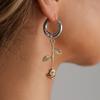 Stylish Double Tone Rose Ear Jewelry Comfortable Ear Rings Allergy Proof Alloy Ear Accessories For Daily Wear