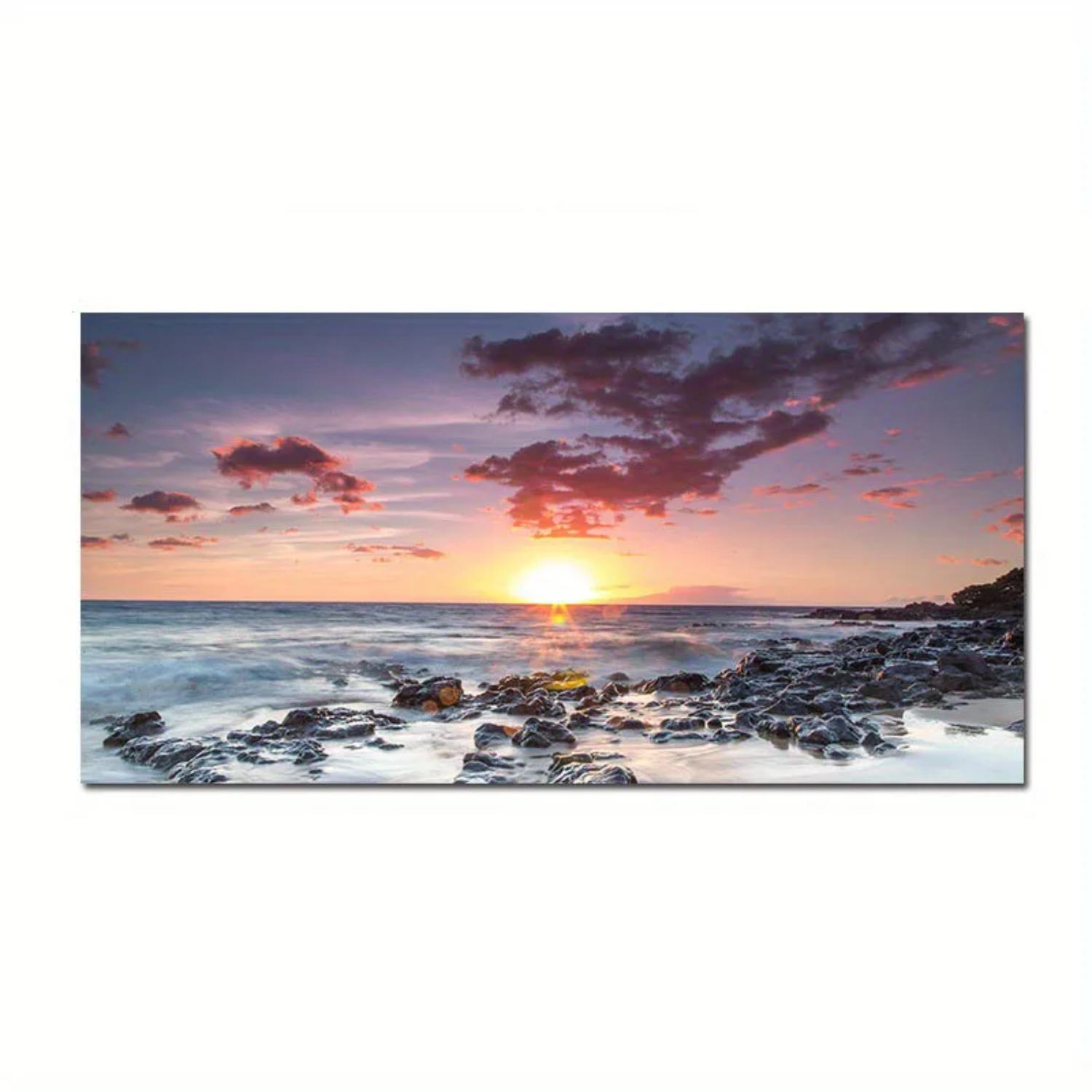 

Beach Sunset Wall Art Плакати Великий Пейзаж Картини на полотні Друк Скандинавські Настінні Прикраси Картина Для Домашнього Декору 60x120cm No Frame