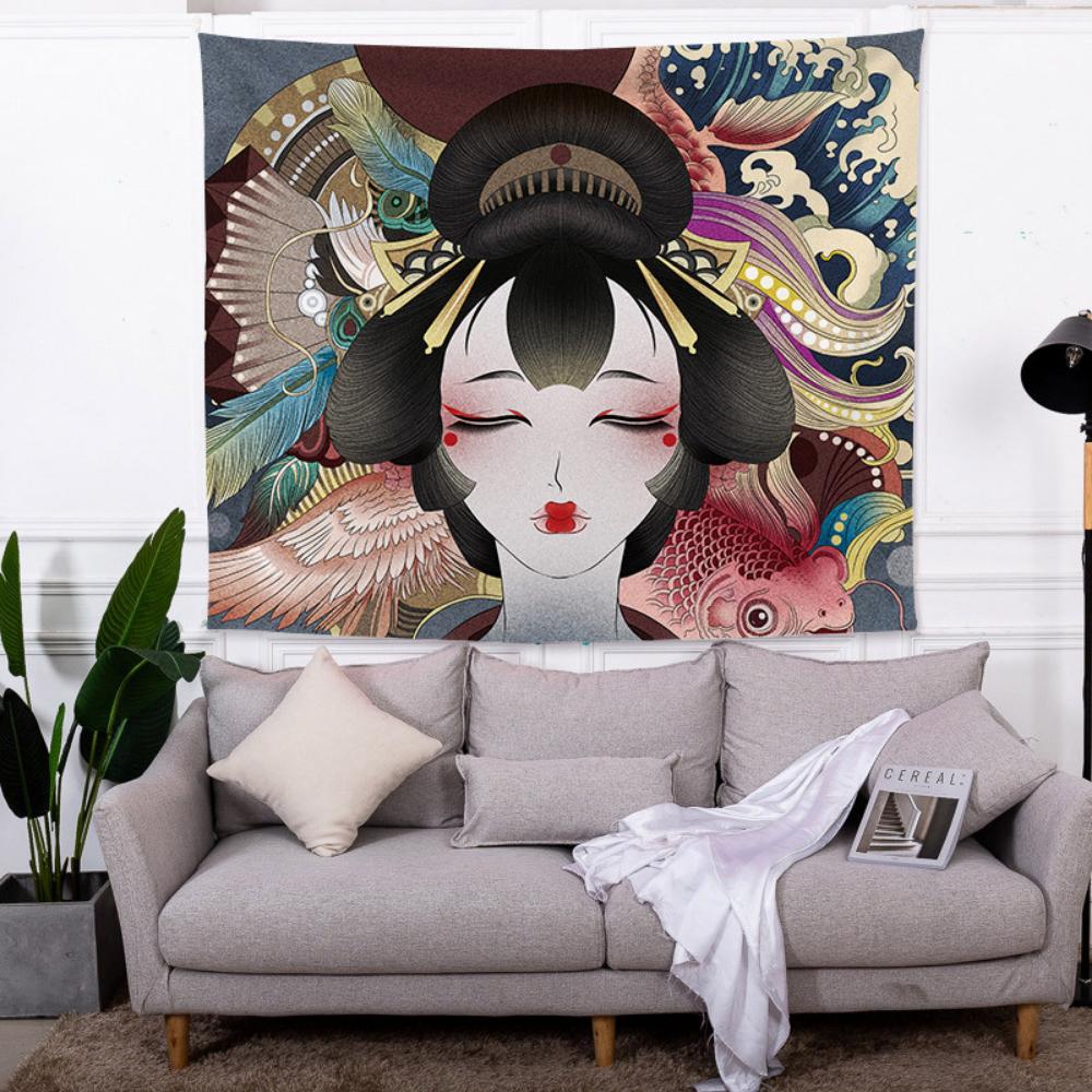 Ložnicová tapiserie, Totem draka a fénixe, Závěsná látka, Látka na pozadí do obývacího pokoje, Dekorační látka do domácnosti