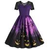 QICED Fashion Summer Spring Short Sleeve O-Neck Casual Dresses