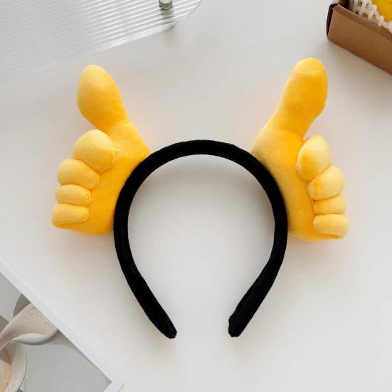 Men Women Headband Spoof Thumb Gesture Design Versatile Hairband Cartoon Hair