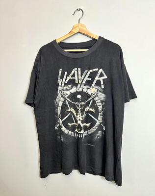 Rzadka Vintage Koszulka 90s 1994 Slayer Divine Thrash Metalowa Zespół l czarna Unisex Koszulka