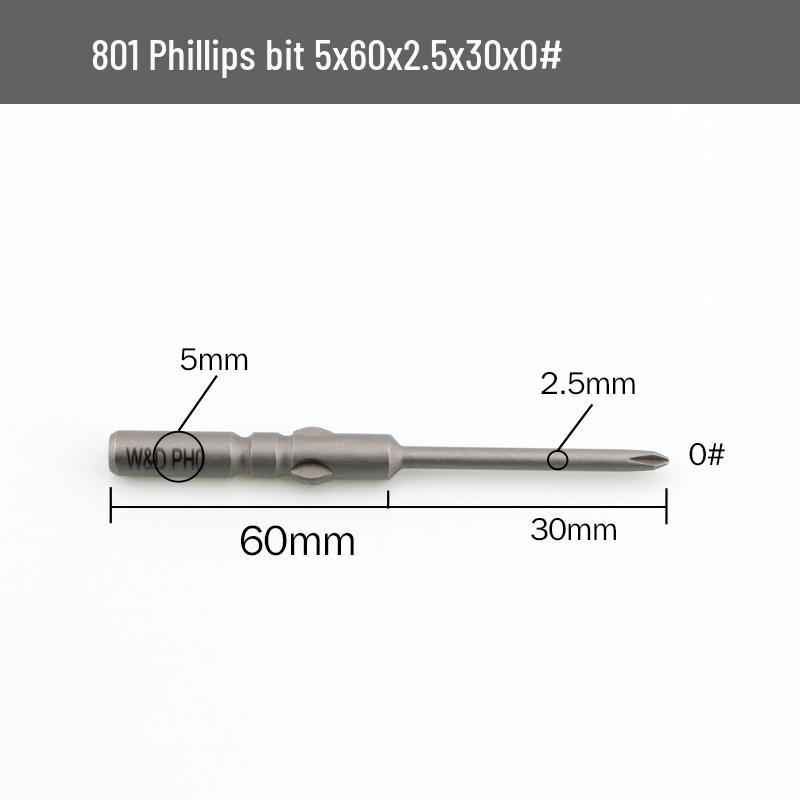 801 Electric Screwdriver Bit W&D 4mm Phillips Screwdriver, 5*60*3, 4C Imported Steel