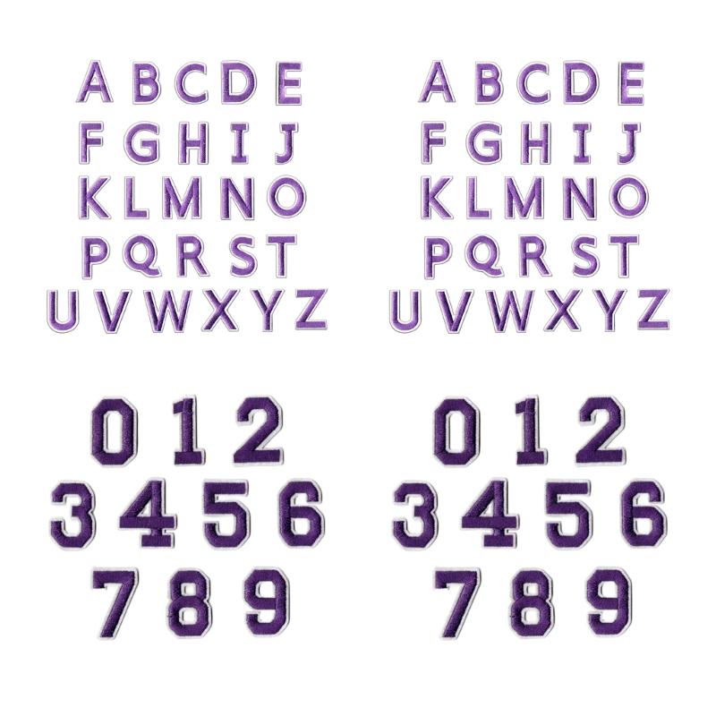 652F 72 Embroidered Letter Number Patches Washable Sewing On Decal for Backpacks Hat Designs