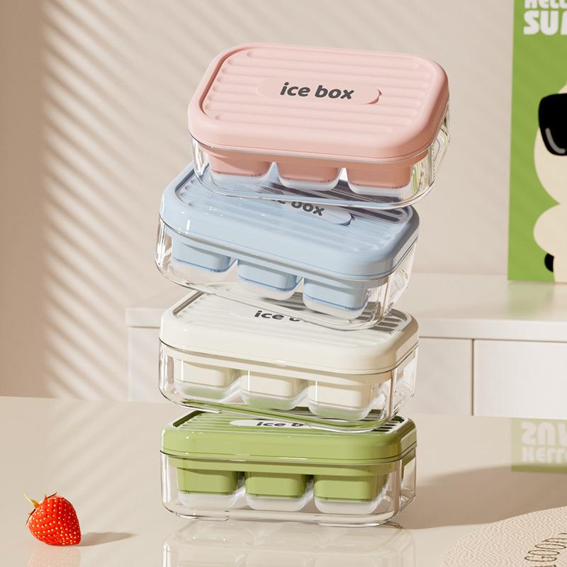 6 Grids Ice Cube Tray With Lid Mini Ice Cube Mold Easy-Release Ice Mould With Removeable Lid Ice Making Mold Diy Ice Cube Tray