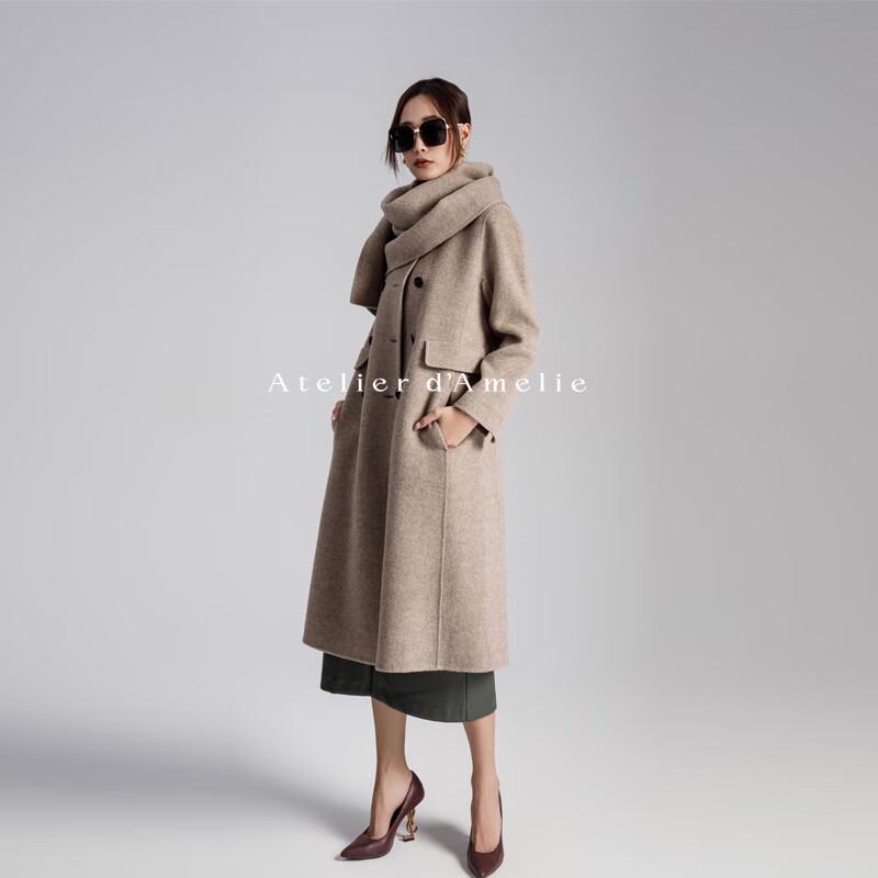 

Жіноче двобортне довге пальто ATELIER D AMELIE з двосторонньої вовни S