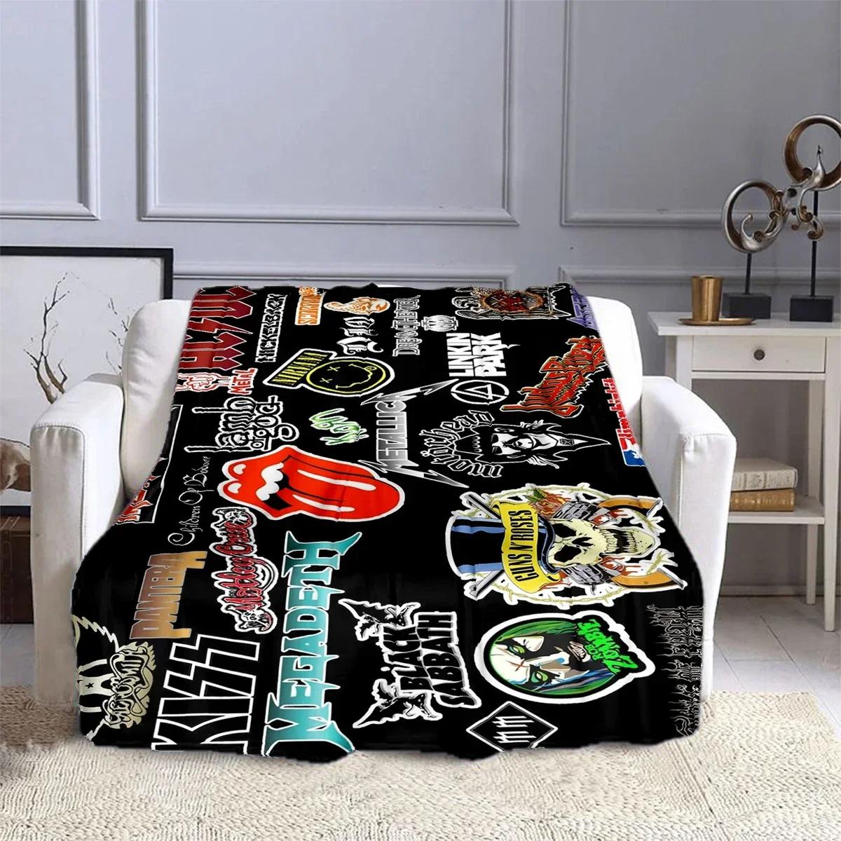 

Логотип группы Музыка Рок-н-ролл логотип Узор Одеяла ren s Высококачественное фланелевое одеяло Мягкое Удобное Домашнее Дорожное одеяло#(4) 75X95CM серый