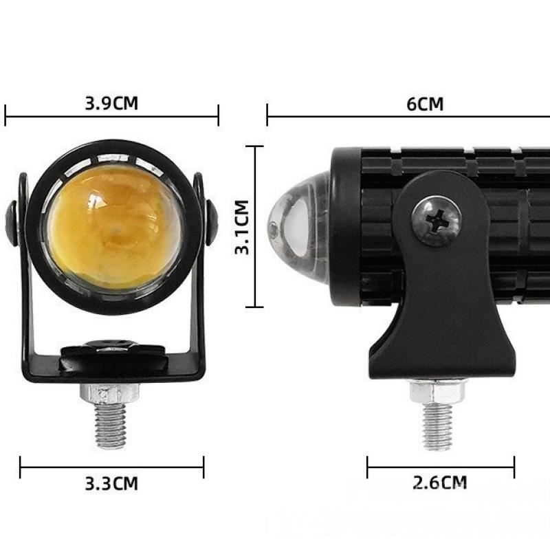 1/2PCS Universal Dual Color Spotlights Motorcycle LED Headlight Mini Driving Light Motorbike Truck Trailer Off-road Accessories