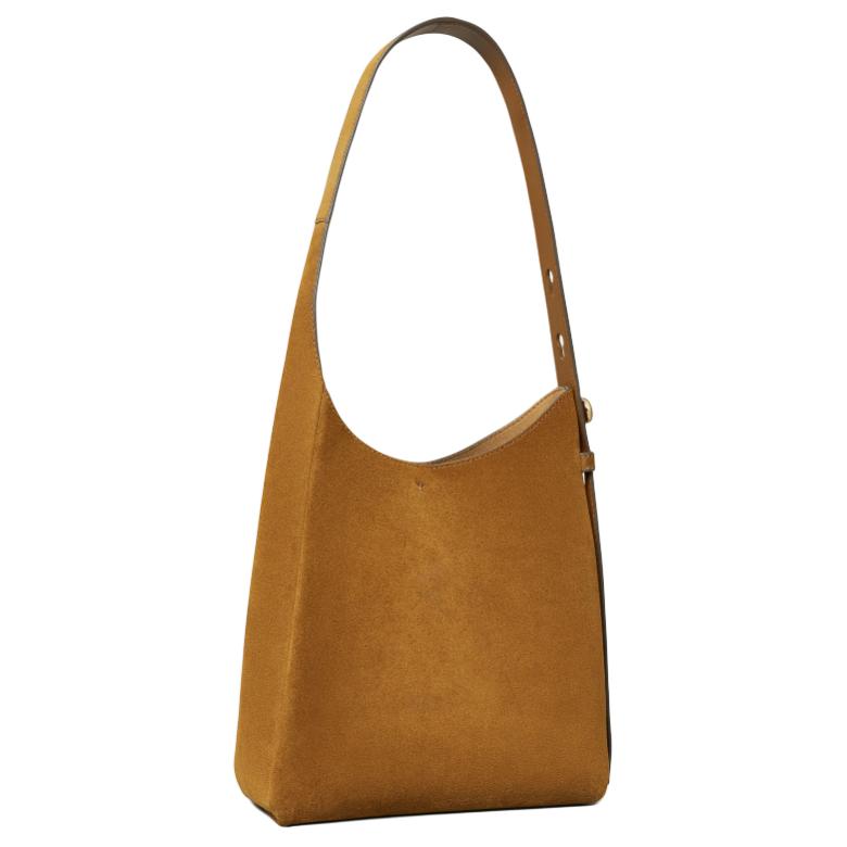 Tory Burch Romy Asymmetrical Unique Silhouette Adjustable Shoulder Strap Bucket Bag Women Bags Camel 175320-200