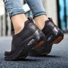 Fashion Air-cushion Walking Shoes for Women PU Leather Casual Sports Shoes Waterproof Ladies Slip-on Outdoor Shoes