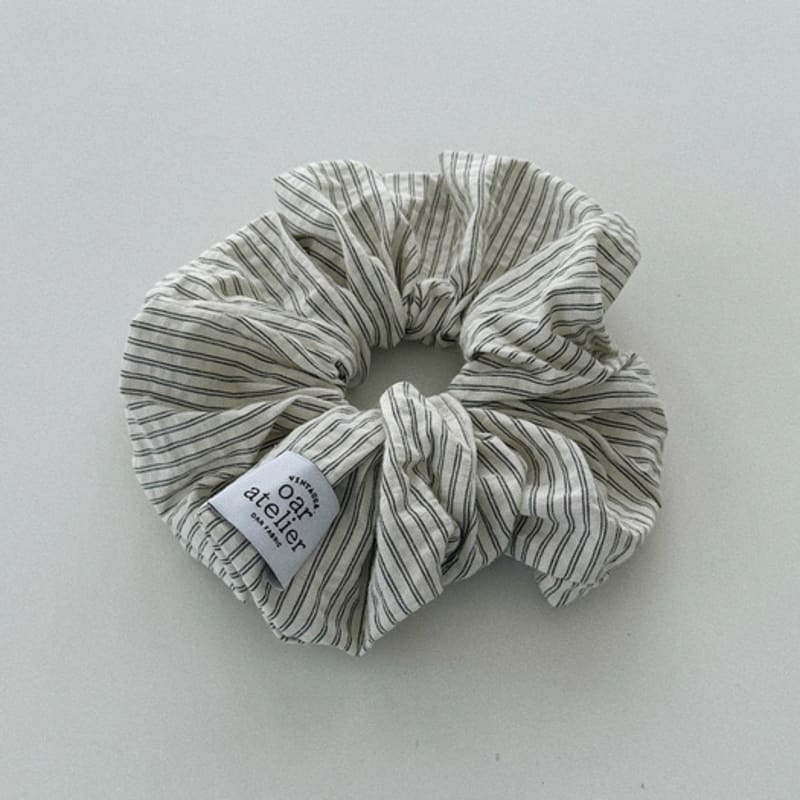 Oar Wide Stripe Shirt Scrunchie [Ivory]