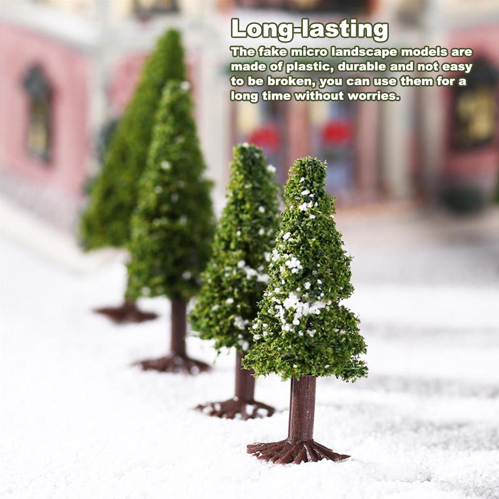 15 Pieces Artificial Christmas Trees Scenery Landscape Mini Architecture Plastic Scene Landscaping Crafts Plants Street
