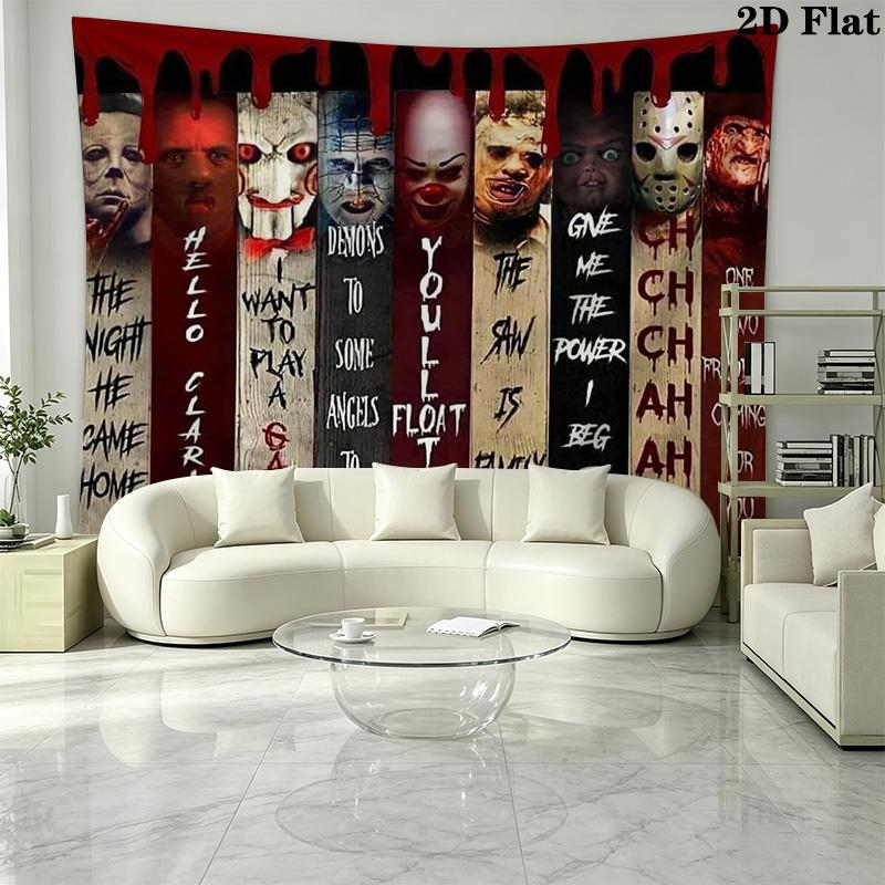 Horror Halloween Wall Tapestry Aesthetic Wall Hanging Printed Fabric Blanket Decorative Tapestries for Bedroom Living Room Home Decor