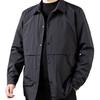 Men's Plus Size Windproof Lapel Workwear Jacket - Black/Navy Blue, Casual Loose Fit for Spring/Autumn