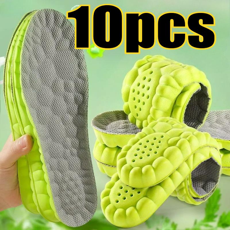 10pcs New 4D Sport Insole Super Soft Shoes Sole Pads for Feet Shock Absorption Baskets Shoe Sole Arch Support Orthopedic Inserts