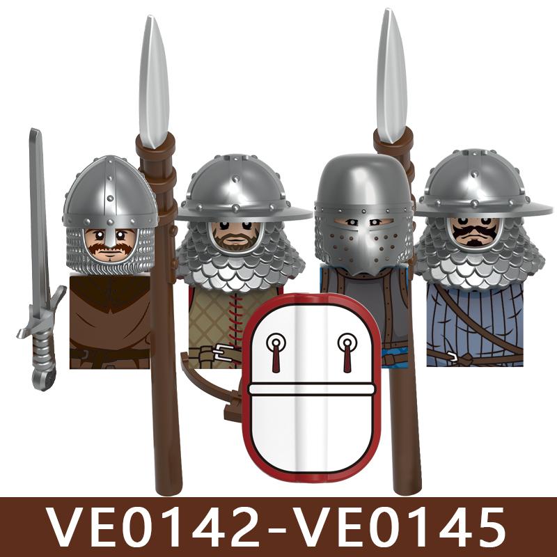 Castello Medievale Cavalieri Soldato Figure Blocchi da Costruzione Fanteria Legione Impero Guerriero Arco Spada Casco Milizia Mattoncini Giocattolo Regali