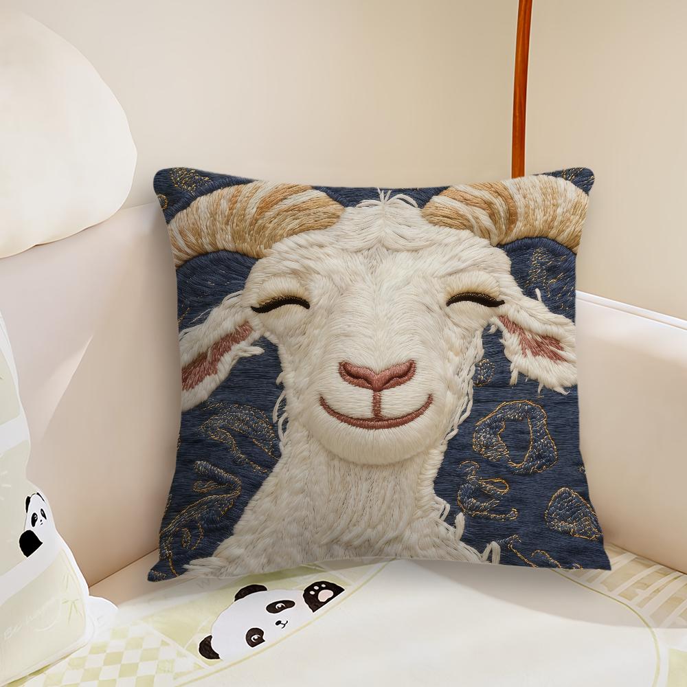 Whimsical Screaming Sheep cushion cover Pillow Case Plush Fabric Soft Double Sided Print Sofa Cushion Cover Throw Pillow Covers