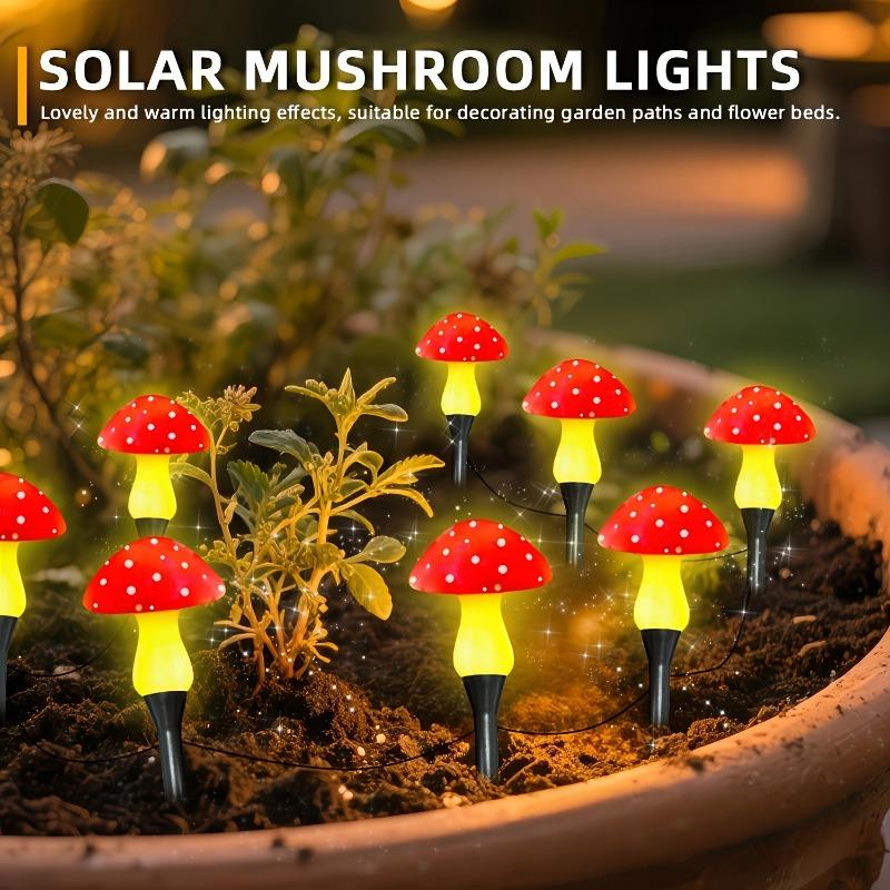 8 Head Solar Mushroom Lights Stake Garden Decor, Festive Christmas Fairy Lights for Outdoor Yard, Wedding Party Atmosphere