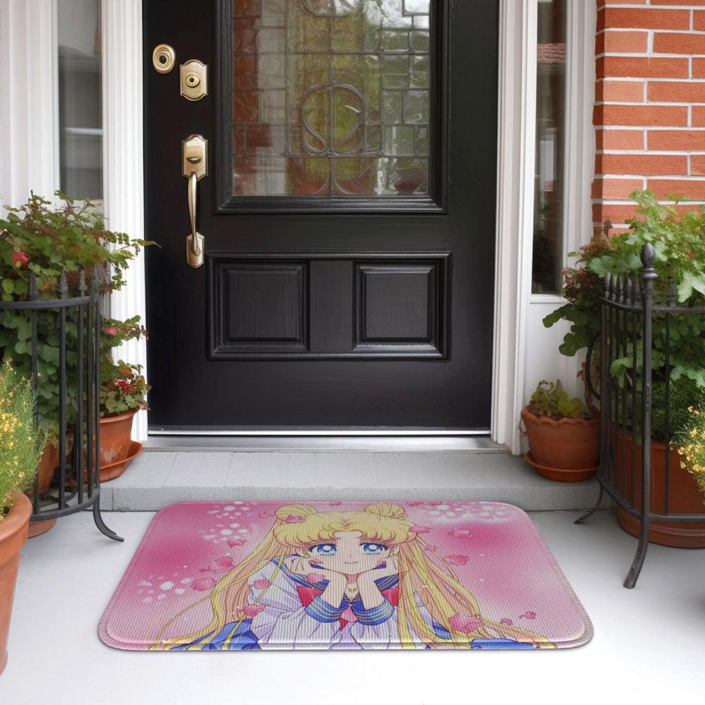 Sailors Moons Cute Cartoon Doormat Anti-Slip Entrance Welcome Kitchen Bathroom Floor Door Mat Toilet Living Room Carpet Rug