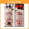 Christmas Forest Elder Fabric Wine Bottle Bag With Drawstring For Holiday Gift Packaging