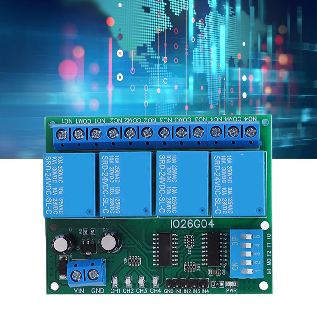 Relay Module 4 Channel Control Board Switch Controller DC 24V Accessory for Electronics