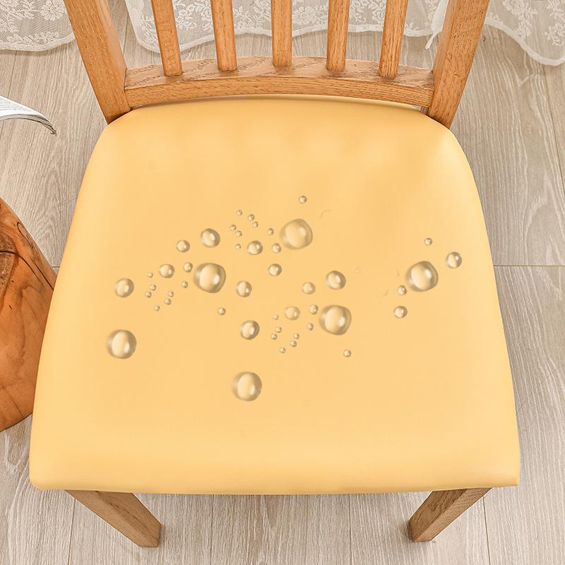 1 Piece Waterproof PU Fabric Stretch Chair Cover Seat Cushion Cover Chair Covers Big Elastic Seat Case For Dining Home Party