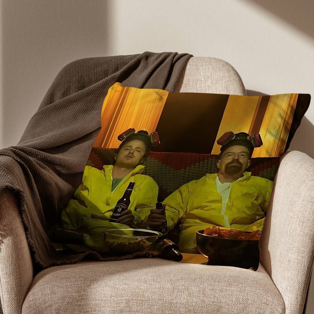 Cool Walter White Breaking Bad Pillow Case Square DoubleSided Printing Short Plush Sofa Cushion Cover Bedroom Bedside Pillow
