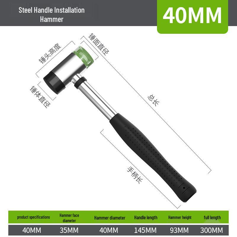 Rubber Mallet with Steel Handle for Home Improvement and Tile Installation